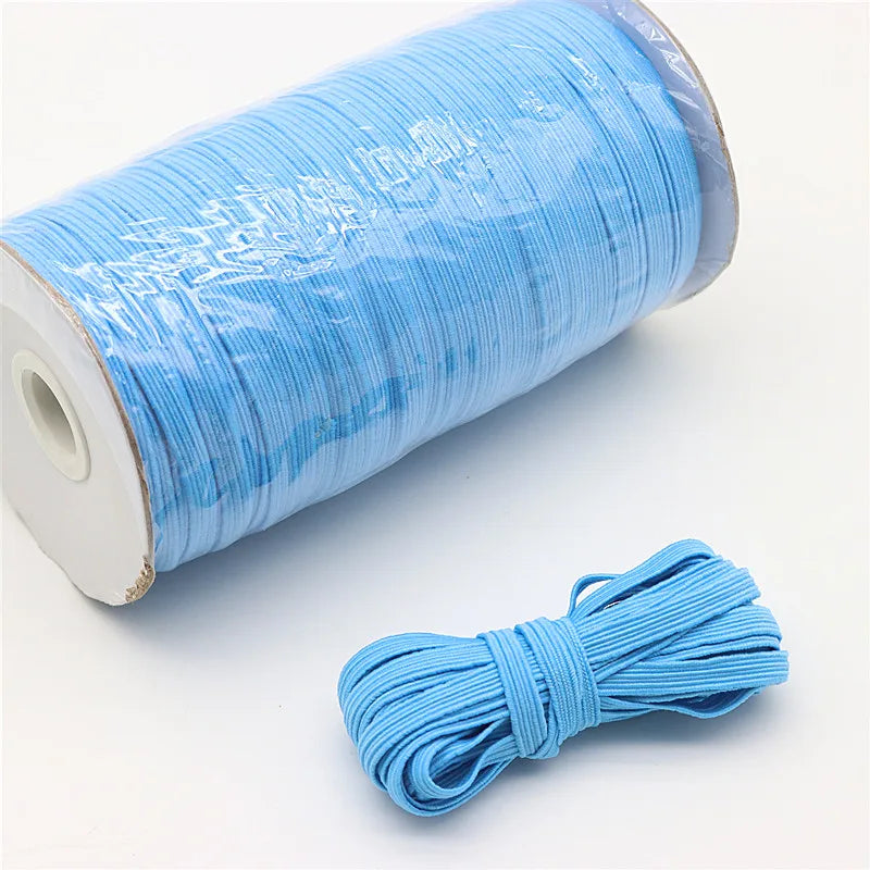 5m 10m 20m 40m 90m Elastic Elastic Band 6mm Color Sewing Household Rubber Band Elastic Band Garment Sewing Accessories