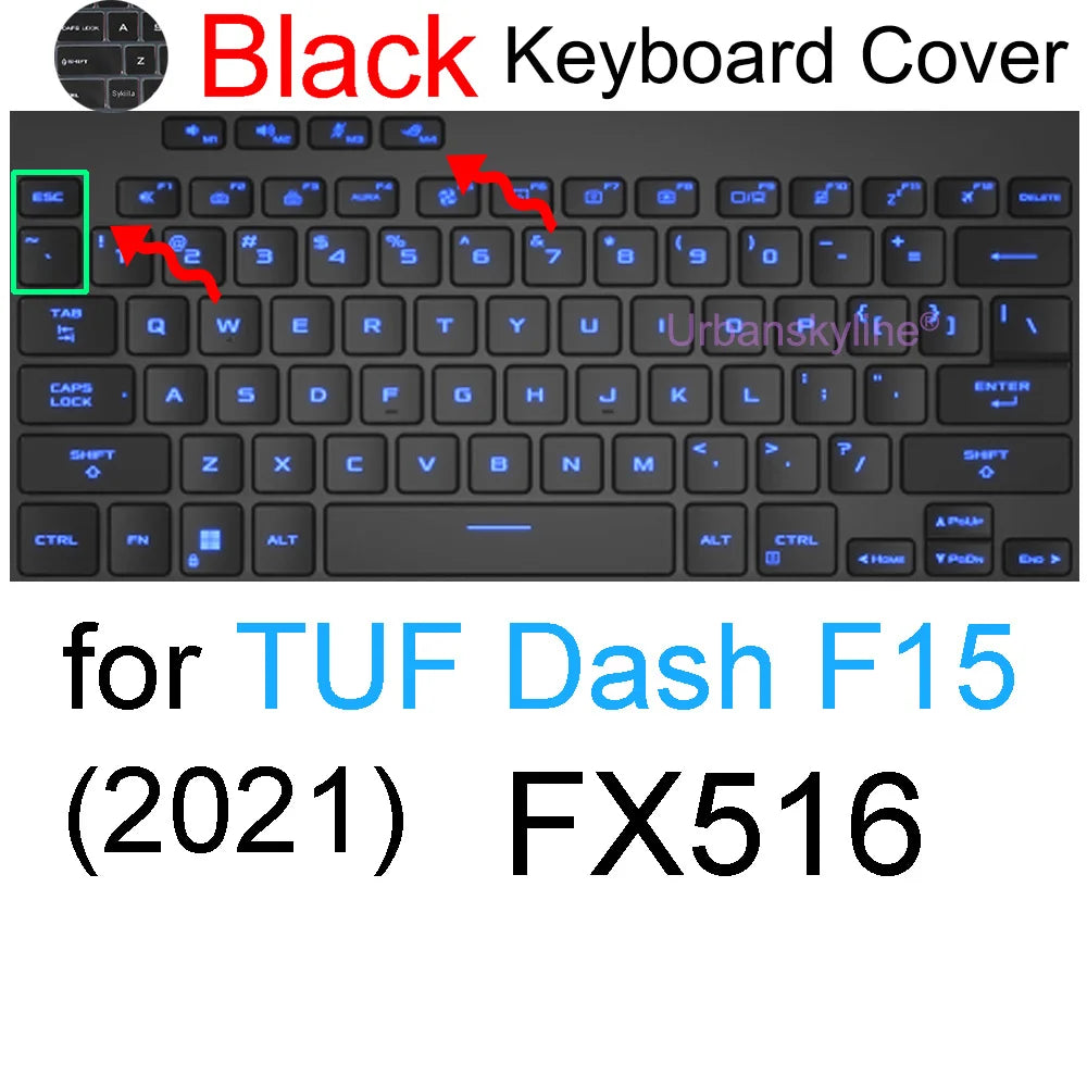 Keyboard Cover for ASUS TUF Dash F15 F16 F17 FX507 FX607 Gaming A15 A16 A17 A18 FA507 FA607 FA707 Silicone Protector Skin Case