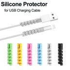 10pcs Cable Protector Silicone Charge Cable Spiral Winder Wire End Cord Savers Cover For Phone USB Charger Cable Accessories