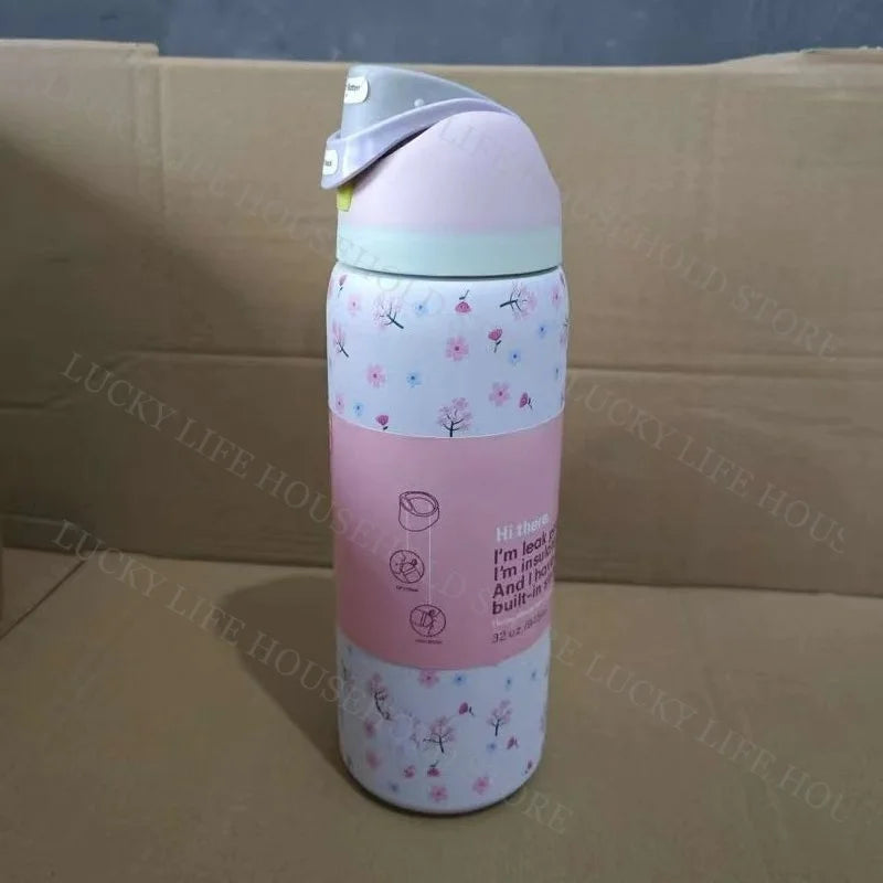 Portable Fruit Car Cup Thermoses Summer Soccer Stainless Steel Insulated Cup 32OZ Large-capacity Football Water Bottles