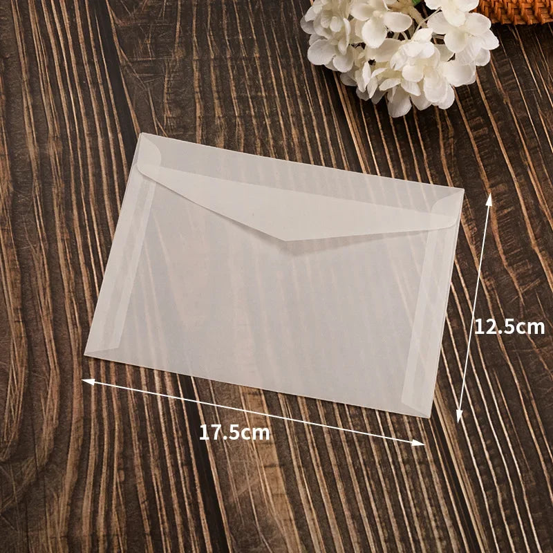 50pcs/lot Translucent Envelopes for Wedding Invitation European Style Sulfuric Acid Paper Envelope Business Storage Bag Envelope
