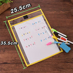 2-10pcs Document Storage Bag Reusable Waterproof Clear Color Random File Folder Dry Wiping Kids Drawing Board for School Office
