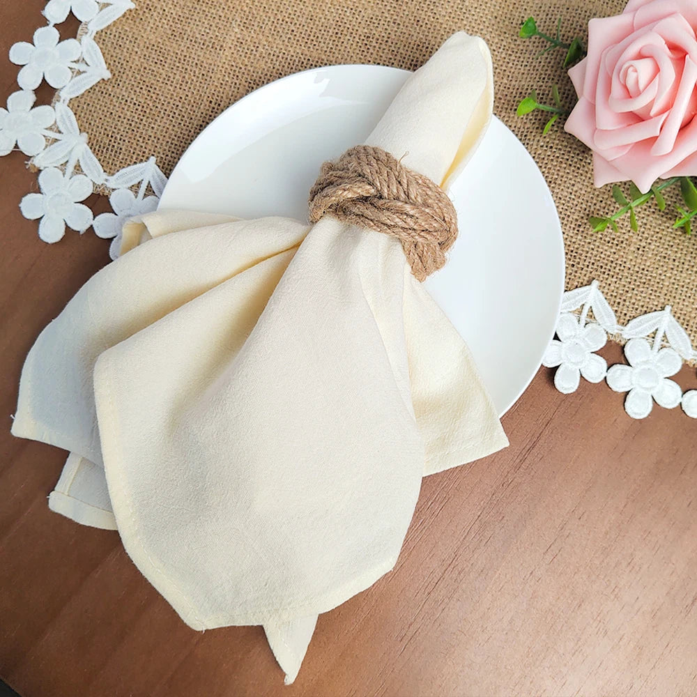 Set of 6 Cotton Dinner Cloth Napkins 30x45cm Soft Washable Perfect for Weddings Parties Christmas Birthdays and Family Gathering