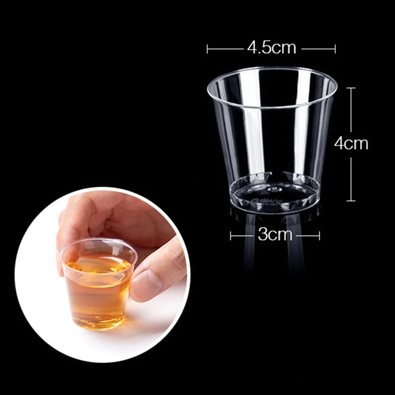 50pcs 30ml Mini Clear Plastic Disposable Party Shot Glasses Jelly Cups Tumblers Birthday Kitchen Accessories Gobelet Plastique