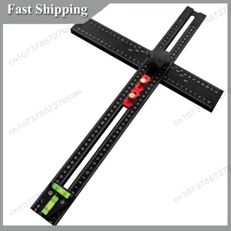 -A99Z Drawer Door Hole Drilling Template Drywall T Square Ruler Adjustable Positioning Ruler Drilling Positioning Ruler