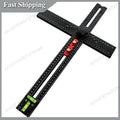 -A99Z Drawer Door Hole Drilling Template Drywall T Square Ruler Adjustable Positioning Ruler Drilling Positioning Ruler