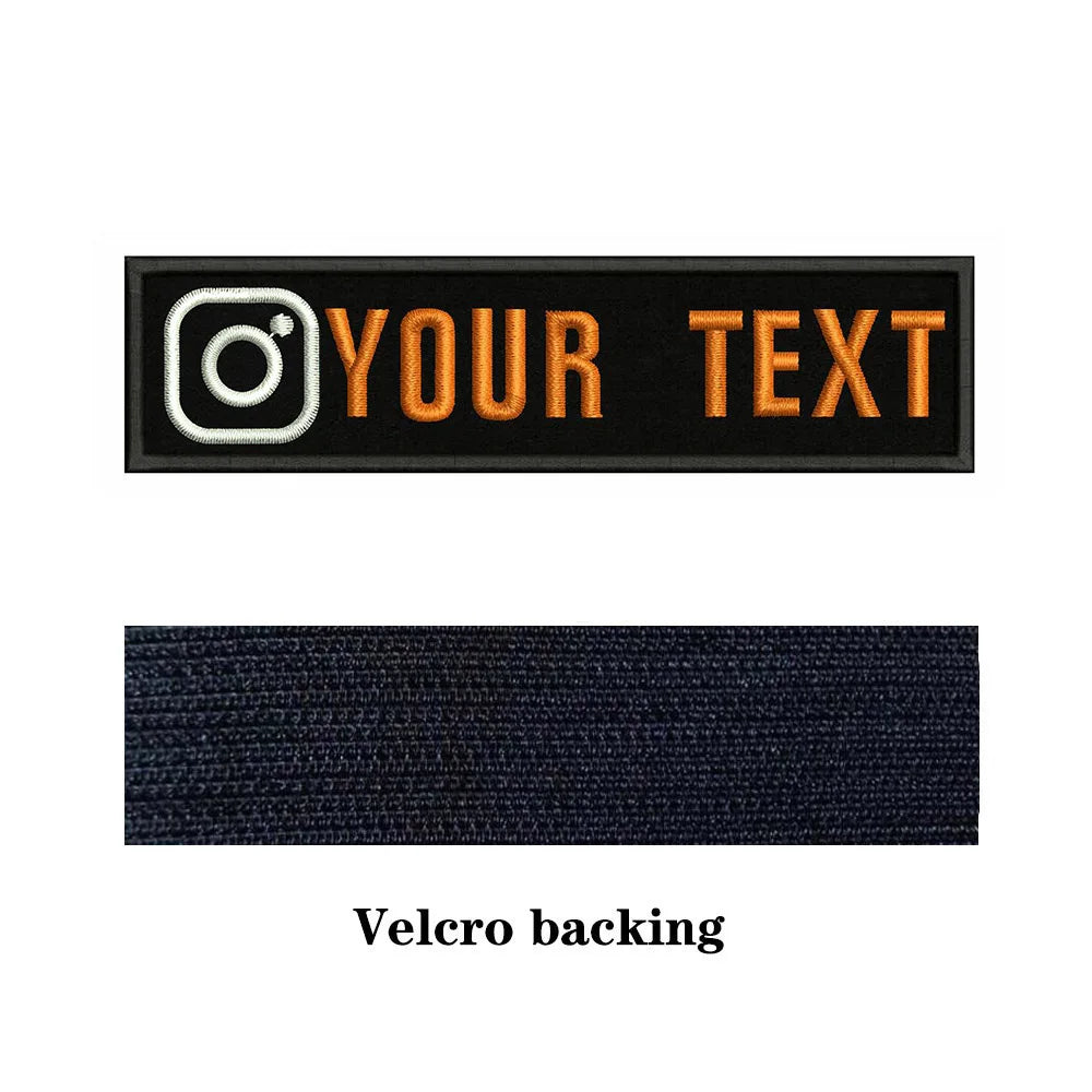 Instagram Logo 10X2.5cm Embroidery Custom Name Text Patch Stripes Badge Iron On Or  Patches