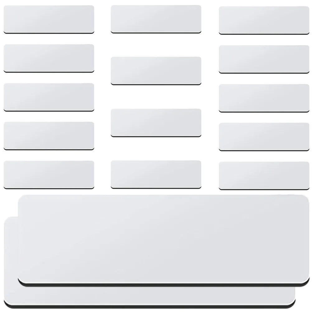 16Pcs Blank Name Badges with Pin Premium Density Board DIY Name Tag Pin for Students Workers Teachers Cafes Hotels Airlines