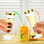 JUSTINLAU 25/50/100pcs Disposable Cups Clear Plastic Champagne Flutes Bar Cups Toasting Glasses for Weddings Party Cocktail Cups
