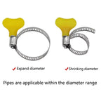 5 pcs 8-44mm Adjustable Yellow Plastic Handle Hand Twist Hose Clamps Worm Driving Stainless steel Pipe Clips For Tube