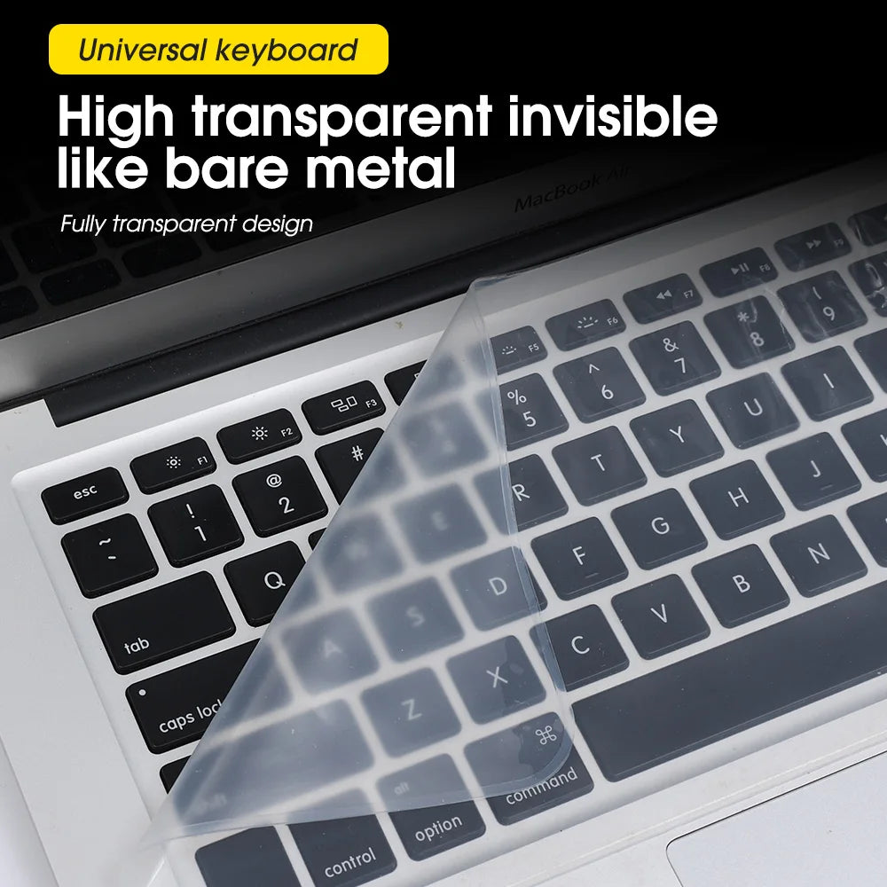 Clear Laptop Keyboard Protective Film 10/14/15.6 Inch Universal Notebook Keyboard Waterproof Silicone Full Cover Dustproof Film