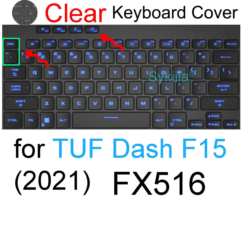 Keyboard Cover for ASUS TUF Gaming A15 A16 A17 A18 F15 F16 F17 FX507 FX607 FA608 FA808 FX608 Silicone Protector Skin Case 15 16