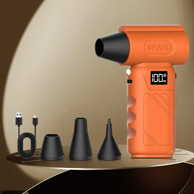 9000KRPH Mini Turbo Air Blower Ergonomic Grip Compact Cordless Compressed Air Duster Handheld Jet Fan for Keyboard Home Dust