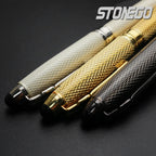 STONEGO Capless Ballpoint Pen, Simply Twist Roller Ball Pen Black Gel Ink Medium Point 1.0mm Smooth Writing Signature Pens