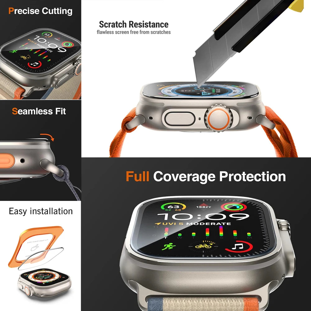 Tempered Glass For Apple Watch Ultra 1/2/3 49mm With Alignment Tool Screen Protector For iWatch Ultra 1 2 3 49mm Accessories