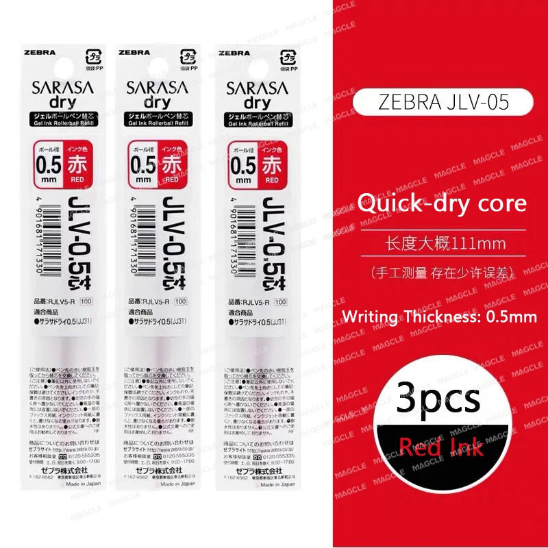 ZEBRA SARASA Dry airfitgrip Gel Pen 0.5/0.4mm Black Core Quick-Drying Smooth Writing Stylos boligrafo gel Stationery for school