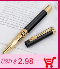 1 PC High Quality Luxury Full Metal Ballpoint Pen Silver Plating Ball Pens Business Writing Signing School Office Supplies 03733