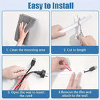 1PC 3/5M Self-Adhesive PVC Cable Management Strip Decorative Wire Protection Strip Suitable for Covering Wires on Walls Floors