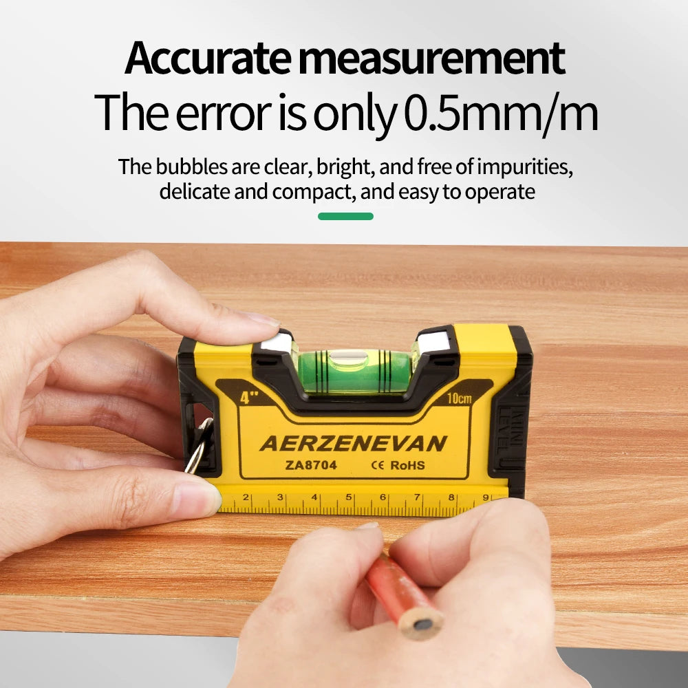 Mini Magnetic Level Gauge - High Precision Portable Horizontal & Vertical Metric Ruler Protractor for Home Use