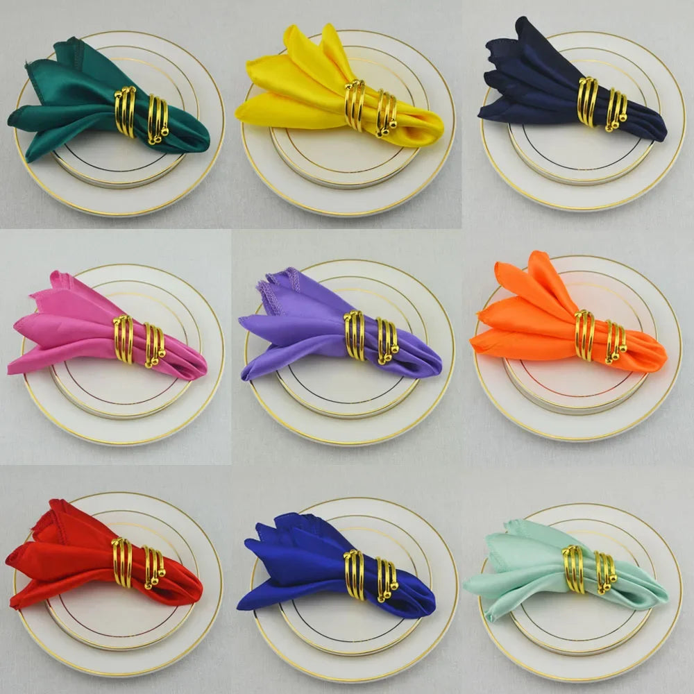 100pcs Satin Napkins For Wedding Party Decor Square 30cm Table Dinner Napkin Restaurant Supplies Christmas Birthday Tea Towels