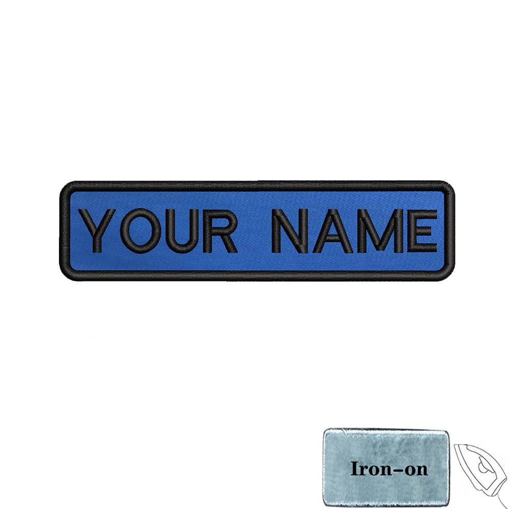 1PC 10cmX2.5cm Custom Personalized Name number Patch Stripes Badge tags chevrons Armband Iron On Or Hook Loop embroidered