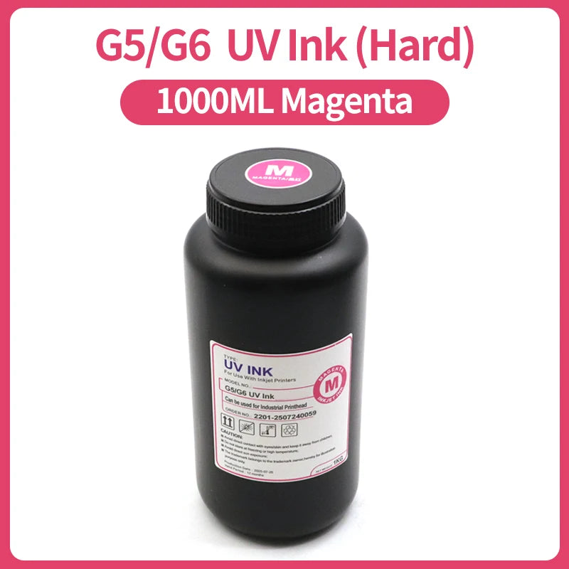 1000ML LED Curable UV Ink For Ricoh G5 G6 Gen3 Gen4 Gen4L Gen5 Gen5i Gen5S Gen6 G3 G4 G5i Printhead Hard Soft Neutral UV Ink