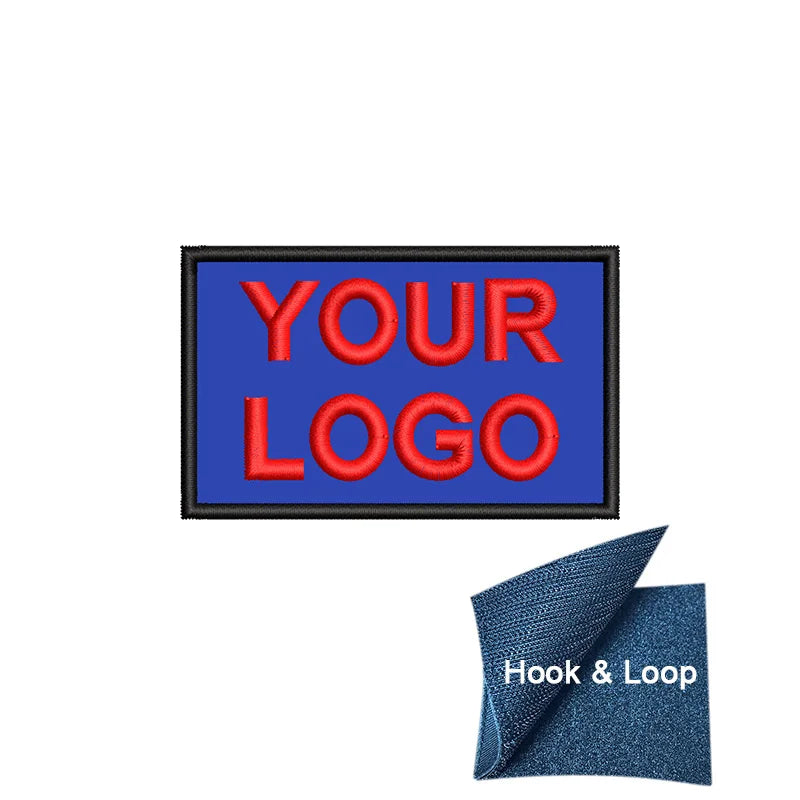 1PC 8x5cm Custom Name Tags Embroidered Patch Personalized Stripes Badge Number  Text Badge Iron On Backing Hook & Loop Backing