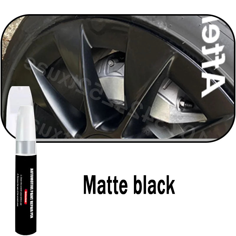 Automotive Wheel Touch-Up Pen Paint Repair Pen Gloss Black Matte Black Silver Grey Automotive Paint Care Accessories