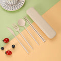 Eco-Friendly Wheat Straw Cutlery Reusable Chopstick Fork Knife Spoon Tableware Set 4Pcs/Set Portable Utensils With Box Healthy
