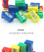8pcs Mini Colored Single Hole Rectangular Plastic Pencil Sharpener for Elementary School Students, Manual Turning Pencil Sharpe