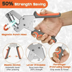 Handheld Grommet Punch Pliers Kit 3/8 Inch Eyelet Setting Tool with 500PCS Metal Grommets for Leather Craft Fabric Clothing Shoes Bags Tarpaulins Belts Curtains DIY Sewing Repair Installation Hand Tool Accessories Set