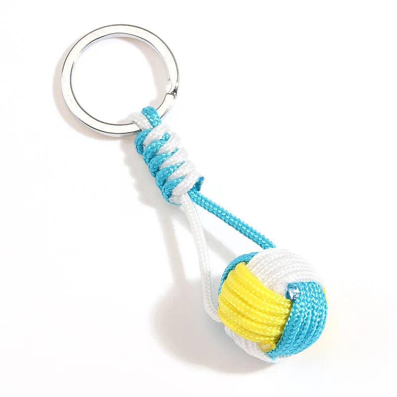 Military Parachute Woven Rope Ball Keychain Paracord Lanyard Key Ring Monkey Fist Key Chains Outdoors Survival Tool Jewelry