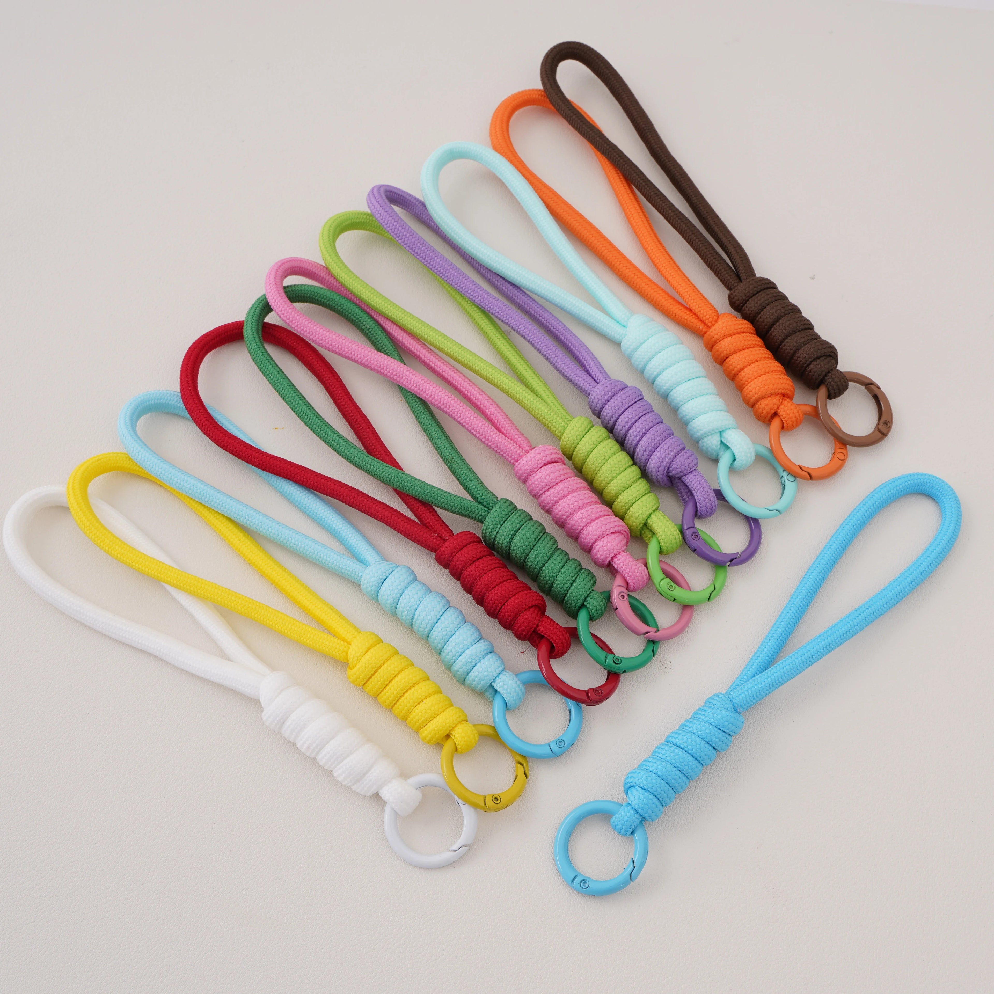 1PC Creative Braided Lanyard Keychain for Phone Case Anti Lost Knot Rope Strap Car Key Chains DIY Accessories Fashion Keyring