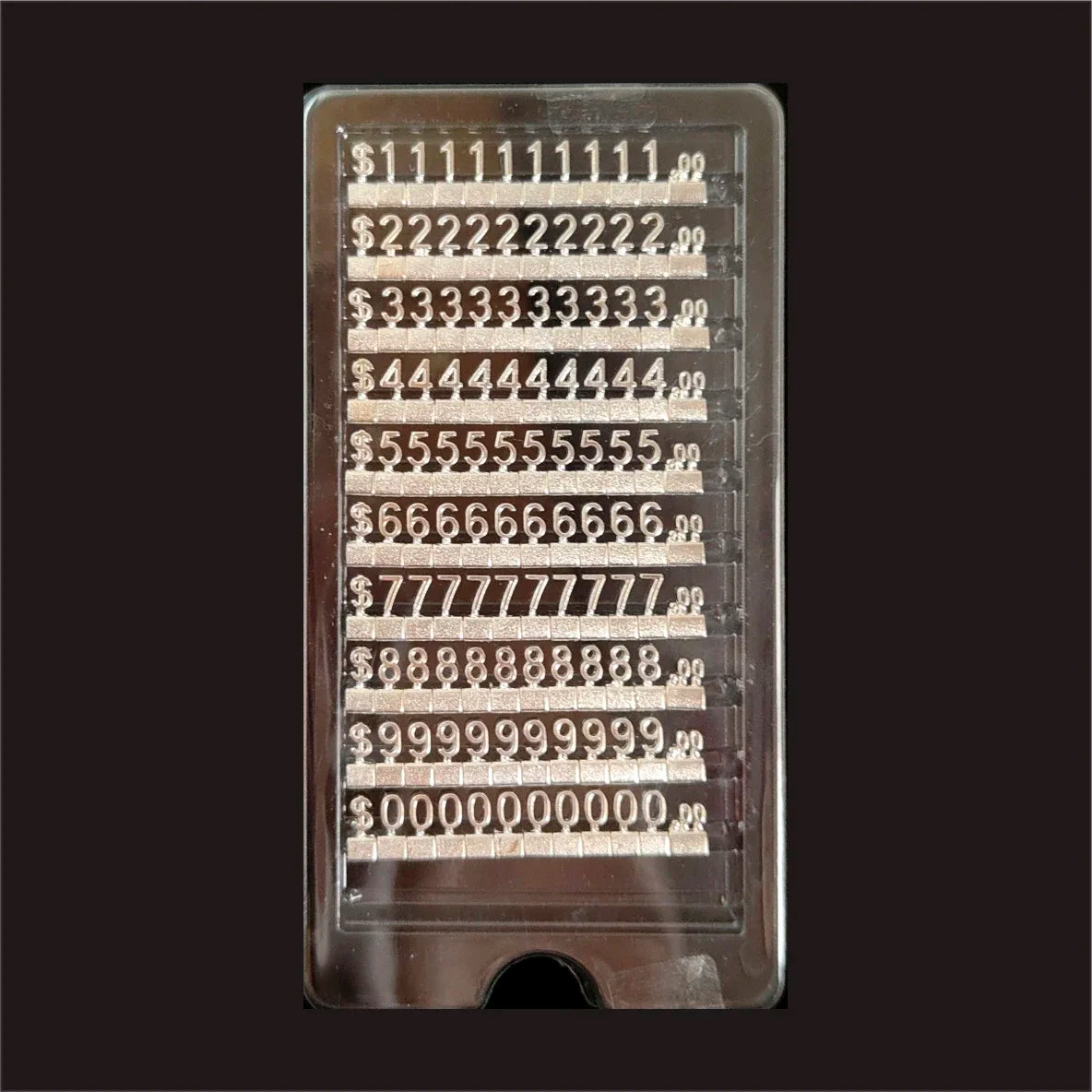 Metal 3D Combined Price Tags Number Adjustable Display Euro Pound Dollar Label Currency Symbol Jewellery Watch Phone Store