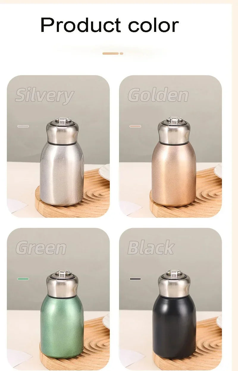 New High-value Mini Chubby Big Belly Cup 304 Stainless Steel Vacuum Thermos Cup Portable Carrying Ring Accompanying Cup