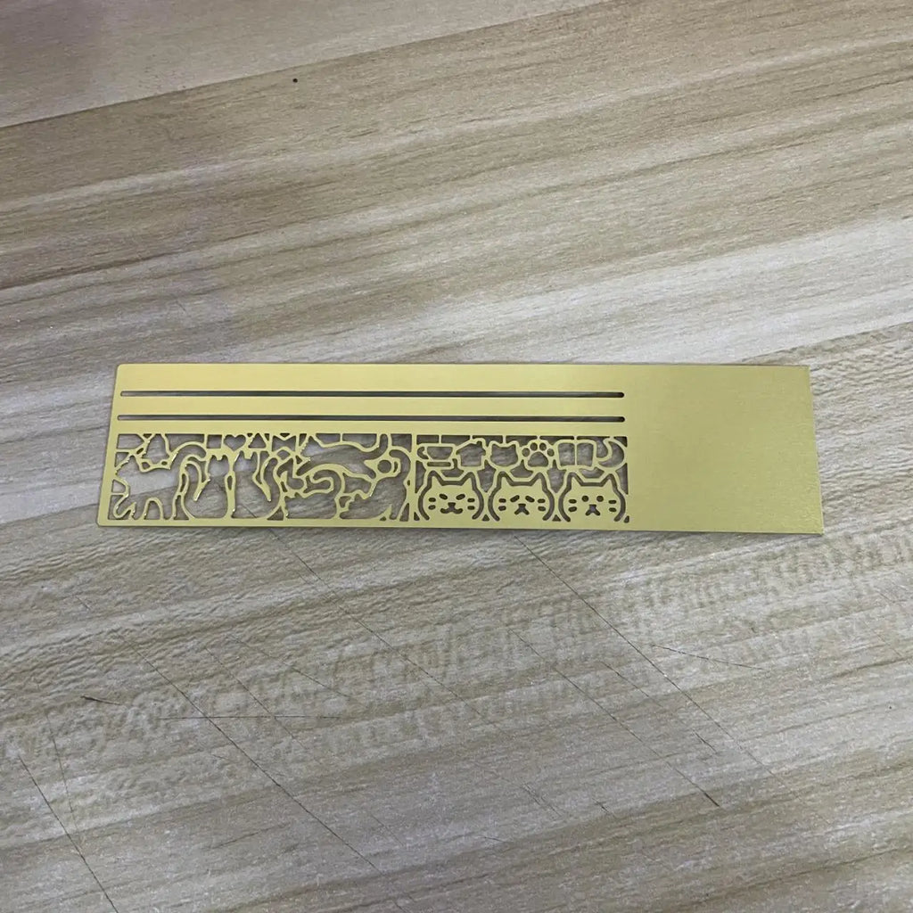 1pc Kawaii Cat Ruler Hollow Metal Bookmark Ruler Multifunctional Ruler for Painting Drawing Diary Hand Account Tool Cute Gift