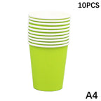 10PCS 9oz 250ml Solid Thick Paper Cup Disposable Cup Wedding Birthday Party Holiday Disposable Tableware