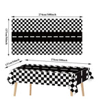 Race Car Theme Tablecloths Black White Checkered Rectangular Plastic Table Cover Racing Car Birthday Party Decorations Supplies