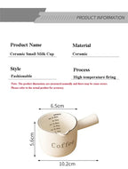 Espresso Coffee Ceramic Small Milk Cup Wth Scale Coffee Measuring Cup Extraction Cup With V-Shaped Mouth Pitcher