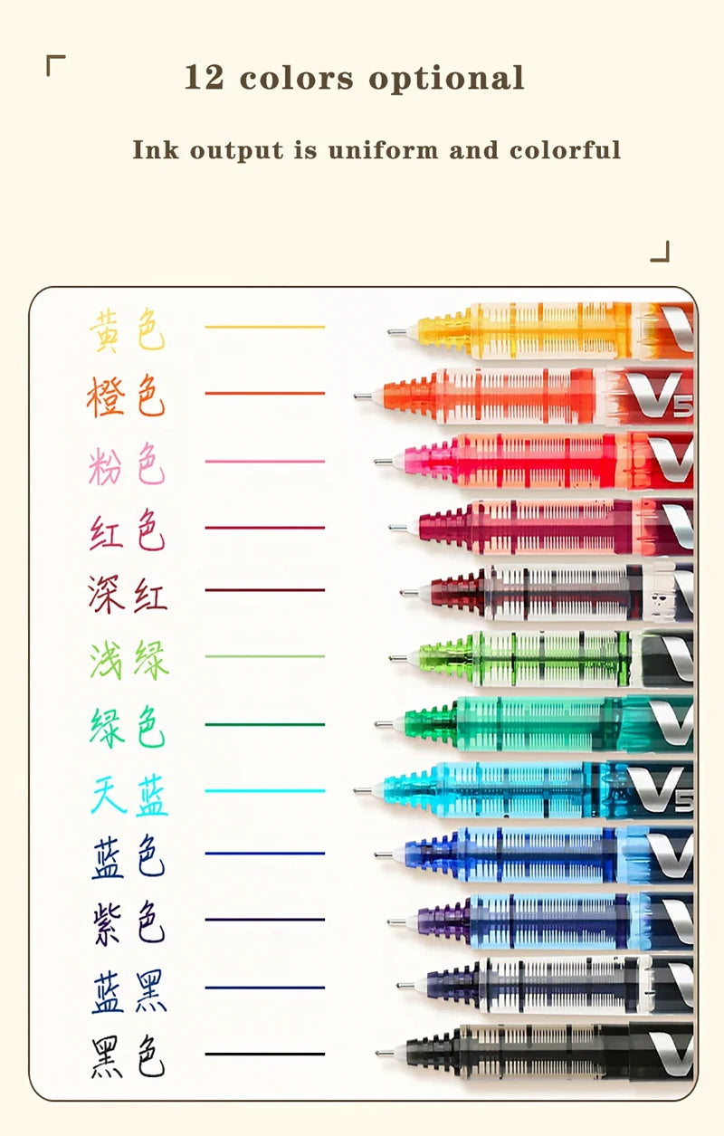 Japan PILOT Gel Pens BX-V5 Art Supplies Color Pen Office Accessories School Student Stationery Can Be Matched with Ink Bladder