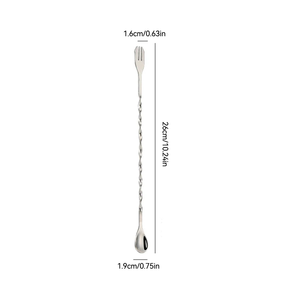 Stainless Steel Threaded Bar Spoon Swizzle Stick Coffee Cocktail Mojito Wine Spoons Barware Bartender Tools Accessories
