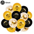 50th Birthday Party Supplies for Men Women Black and Gold 50 Years Old Party Paper Plates Cups Napkin Tablecloth Tableware Decor