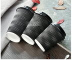 50pcs High Quality Thicken Double Layer Hot Drink Paper Cups 8oz/12oz/16oz Party Birthday Favor Disposable Coffee Cup with Cover