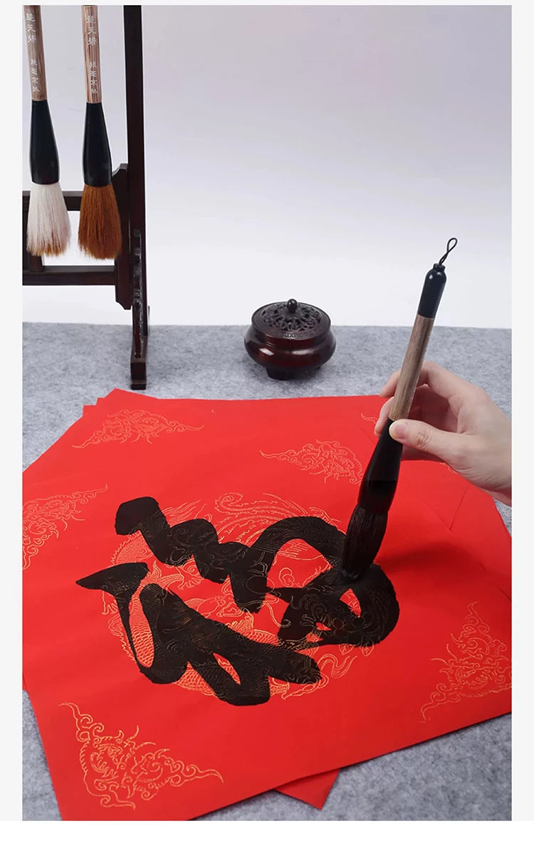 6/9/ 12/ 16 Chinese Painting Brush Beginner Calligraphy Drawing Bamboo Pen Curtain Felt Rice Paper Set Landscape Drawing Writing