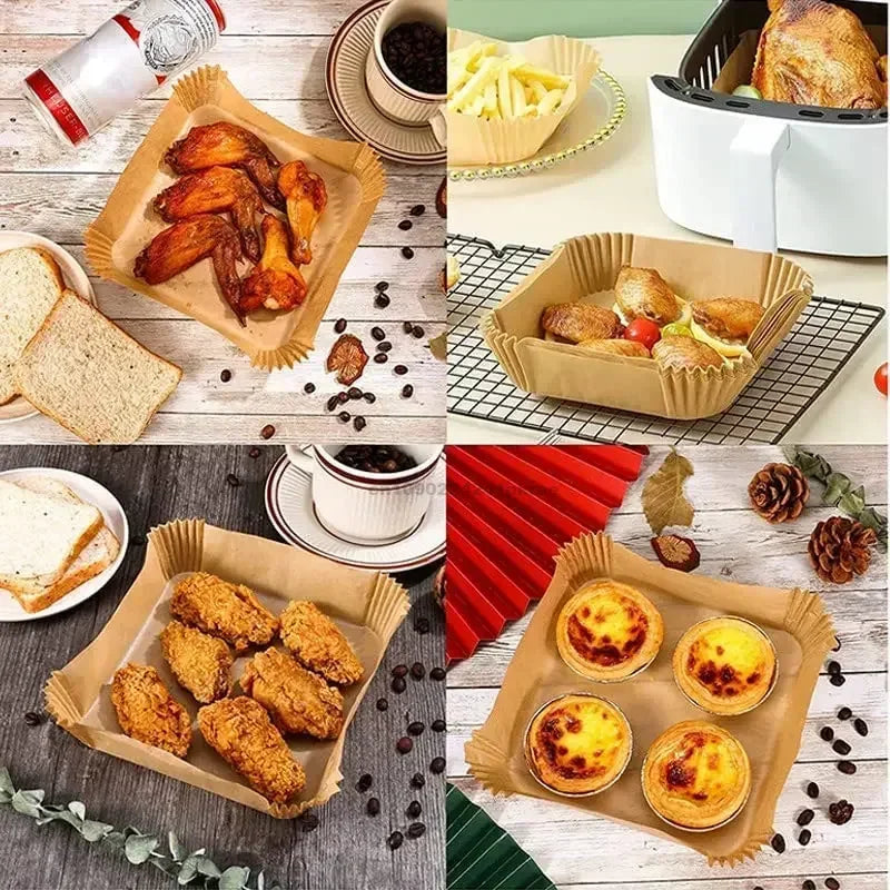 Paper for Airfrier Anti Fat Hot Air Fryer Silicone Oil Paper Air Fryer Liner Non-fat Paper Oven Accessories Nonstick Parchment