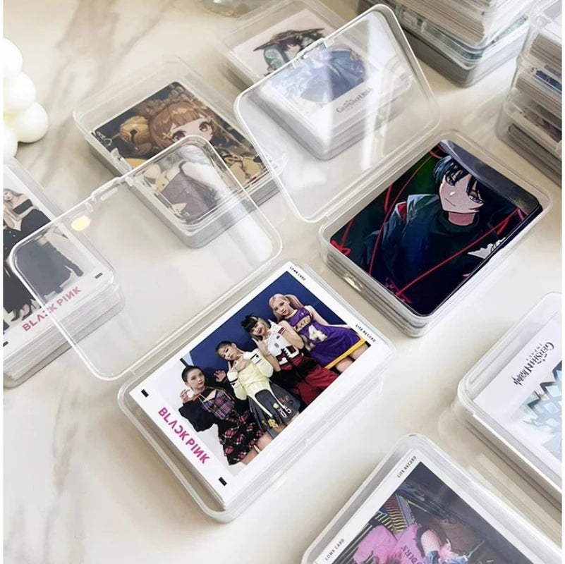 New Transparent  Photo Card Holder Box Idol Photo Storage Case Plastic Kpop Albums Photocard Small Card Collection Organizer