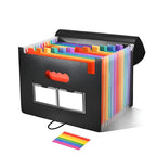 25/13 Pockets Plastic Three Sided Sealed Hanging Rope Flip Organ Bag A4 Multi-layer Folder Office File Storage Bag