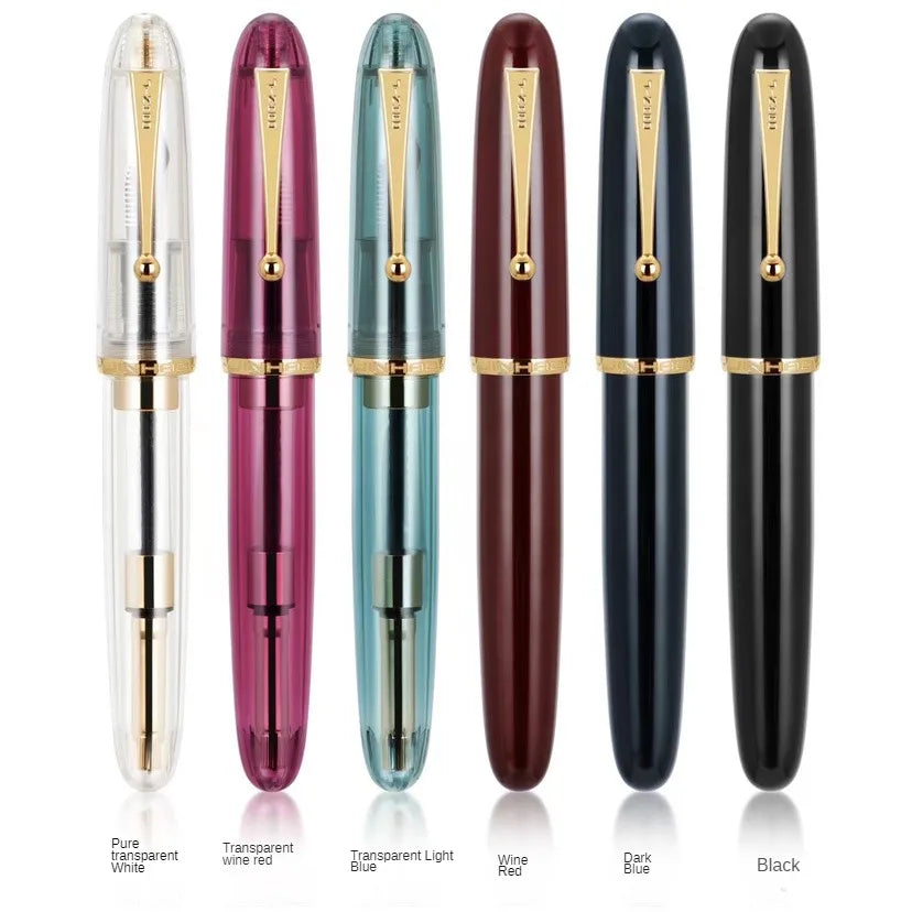 Jinhao 9019 Fountain Pen Transparent Color EF/F/M Nib Ink Student School Stationery Business Office Supplies Pens for Writing