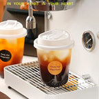 Disposable Iced Coffee Cups with Lids - Leakproof Clear Plastic Tumblers for Cold Drinks, Bubble Tea, Smoothies & Takeaway