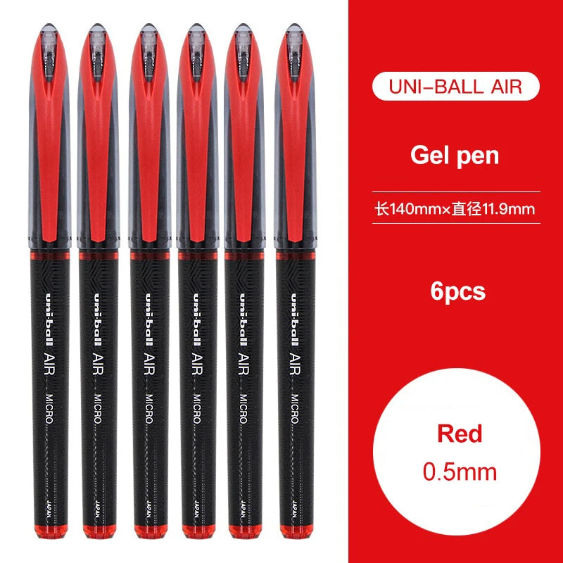 3/6pcs Japan Uniball Gel Pen AIR Straight Liquid Signature Pen UBA-188 Black Technology 0.5/0.7mm Free Writing School Supplies